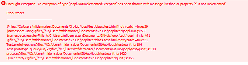 Exception output sample